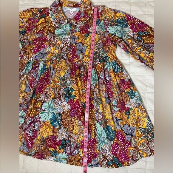 Kika Vargas X Target Multicolored Anemone Collared Babydoll Mini Dress - 1X - Picture 11 of 15
